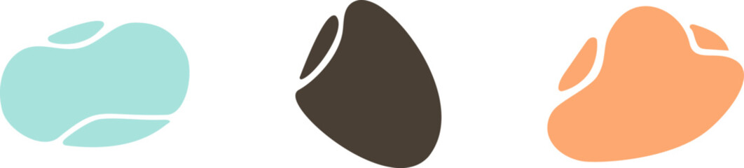 Abstract Liquid shapes set Isolated Flat Vector background illustration. Minimal curvy design Modern template with place for text. Geometric graphic elements. Vector illustration