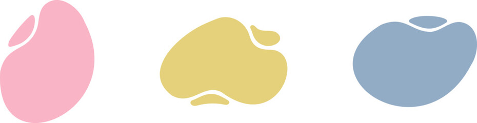 Abstract Liquid shapes set Isolated Flat Vector background illustration. Minimal curvy design Modern template with place for text. Geometric graphic elements. Vector illustration