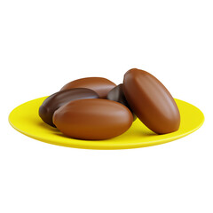 dates 3d illustration with isolated background