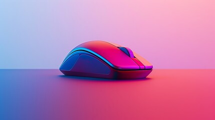 High-tech wireless computer mouse, isolated with a minimalist backdrop