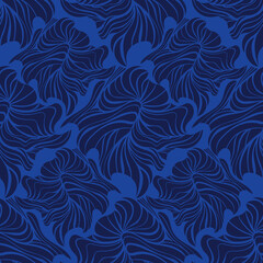 Curved Botanical Rhythm: Abstract Leaf Pattern. Seamless pattern for wallpaper, home decor, packaging, textile