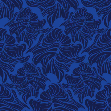 Curved Botanical Rhythm: Abstract Leaf Pattern. Seamless pattern for wallpaper, home decor, packaging, textile