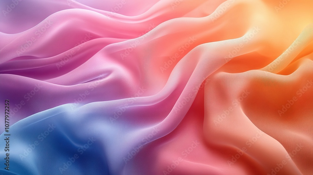 Poster abstract textured fabric with colorful gradient