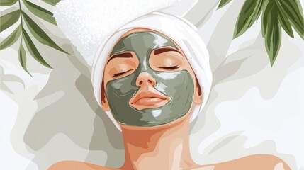 Woman Relaxing with a Facial Mask