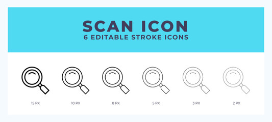 Scan icon symbol. Isolated. Vector illustration with editable stroke.