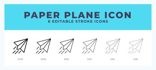 Paper plane icon. Editable stroke line icon vector illustration.