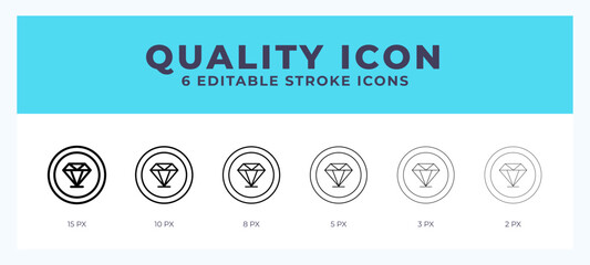 Quality icon with different stroke. Vector illustration.