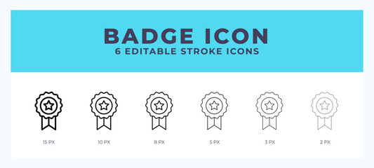 Badge line icon. Thin line. Bold line. Vector illustration.