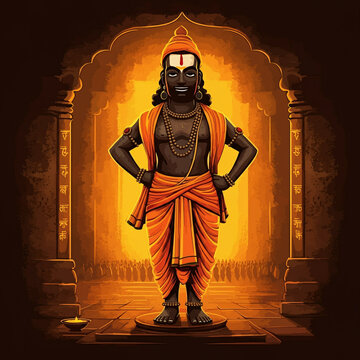 Lord Vitthal depicted in traditional attire, revered as a form of Vishnu, symbolizing devotion, compassion, and divine grace in Hindu culture