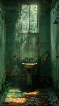 Forgotten Bathroom: A Glimpse into a Decayed Past