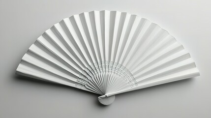 White Folding Fan with Ornamental Design