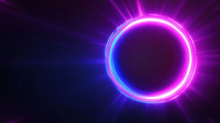 Obraz premium Neon Circle Abstract Background