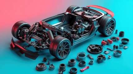 Cutaway of a Race Car Chassis
