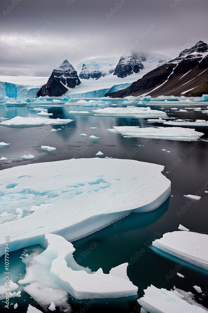 Wall mural glacier on the sea