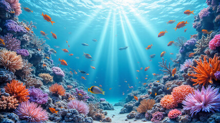 Fototapeta premium coral reef with fish