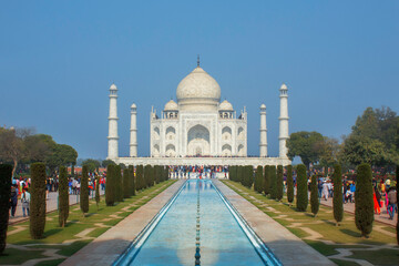 Naklejka premium A Timeless Wonder - The Taj Mahal in Agra, India.