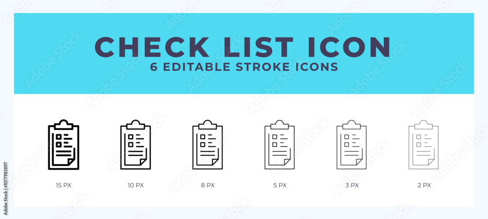 Poster check list icon with editable stroke. outline icon vector illustration.