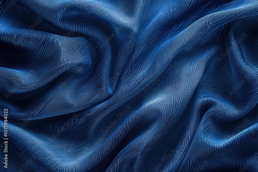 Poster abstract draped blue fabric with a subtle pattern
