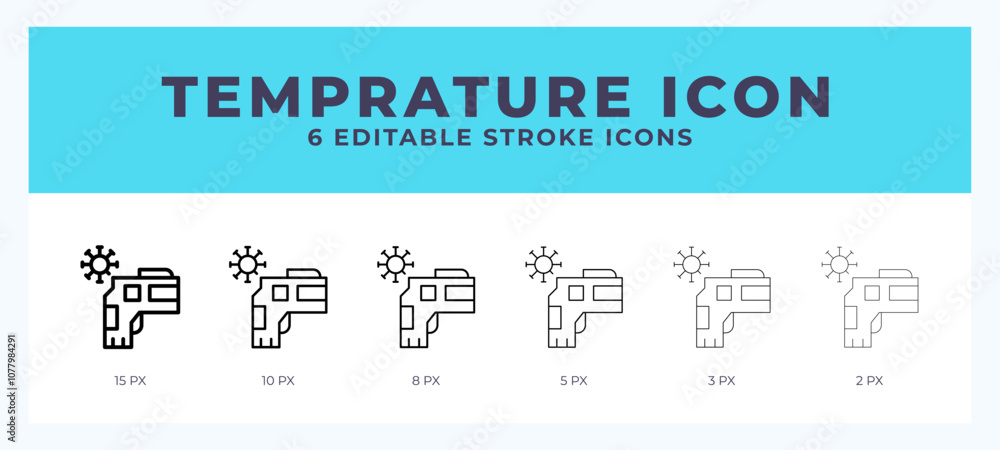 Poster temperature line icon for websites and apps. vector illustration with editable stroke.