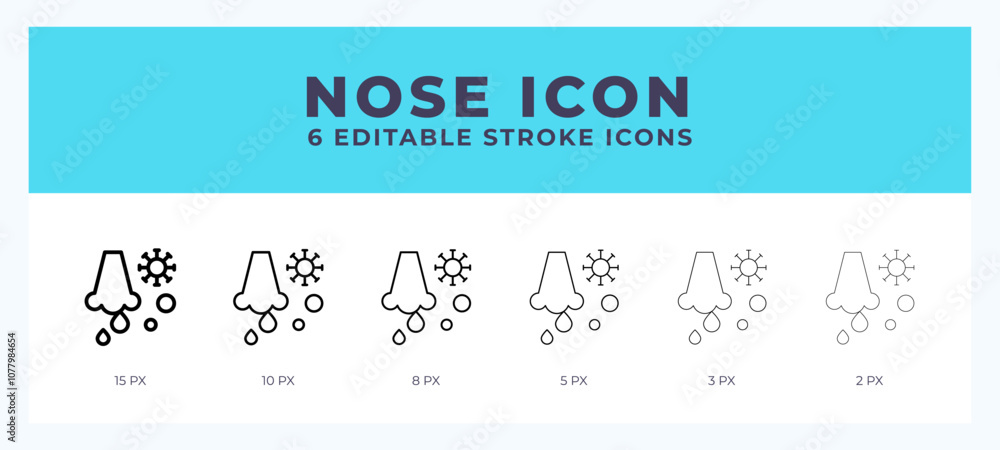 Poster nose icon in thin line. bold line. regular line. editable stroke.