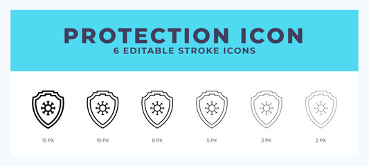 Protection icon vector illustration. With editable stroke for web. App and more.