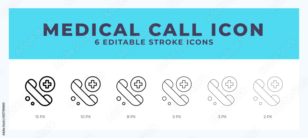 Poster meidical call stroke icon for web. mobile apps and ui.