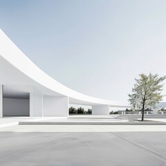 Fototapeta premium White minimal architecture building background empty 