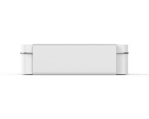 Stainless steel or tin metal shiny silver box container mock up for packaging Design. 3d...