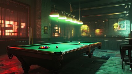 Pool Table in a Bar