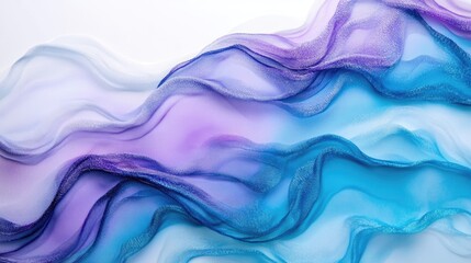 Obraz premium Soft, flowing fabric in shades of blue and purple create a dreamy and ethereal atmosphere.