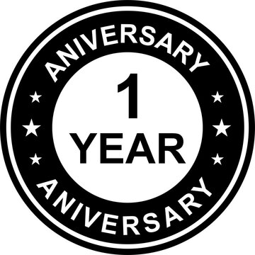 1 year anniversary gold icon for graphic design, logo, website, social media, mobile app, UI illustration