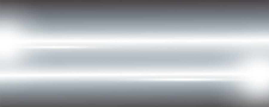 Silver mirror background. Metal foil glossy texture. Chrome steel gradient. Shiny glass with platinum gray glare. Vector aluminum striped reflection. Realistic backdrop