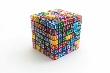 Obraz premium Colorful cube with Chinese characters.