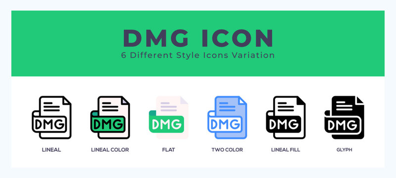 Dmg file icon vector illustration. trendy styles