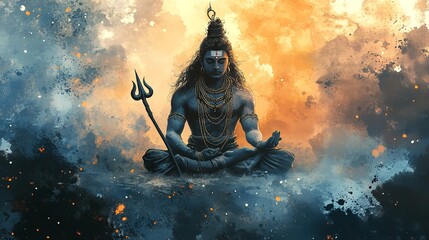 portrait of Indian mighty God Shiva shiva wallpaper