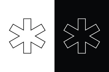 Essential Star of Life Icon. Flat Medical ID Symbol for Websites and Apps