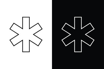 Star of Life Line Icon. Essential Medical ID for Apps and Online Platforms