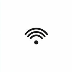 Black Wi-Fi symbol on white background.