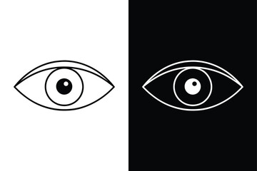 Eye Icon Vector. Lens, Pupil, and Vision Symbols in Line Design