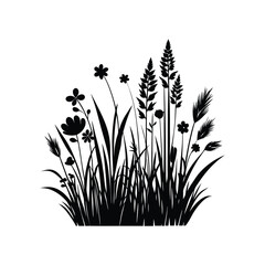 Grass silhouette vector illustration - Grasses Clipart Design