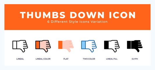 Thumbs down icon for websites and apps. vector illustration