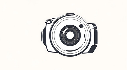 “2D Flat Icon of a Camera Lens with Shutter Effect” – A Minimalistic Flat Design Illustration Representing Photography and Video Capture, on a White Background