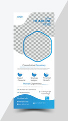 Corporate and creative rollup banner design with blue color combination