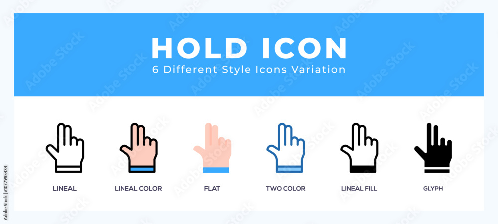 Poster hold icon set with different styles. icons designed in filled. outline. flat. glyph and line colored