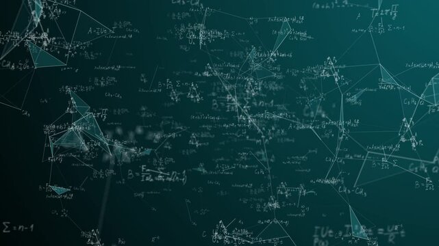 Digital Blueprint: Floating Student Cheat Sheets with Math and Physics Formulas