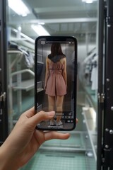 virtual fitting room in an app: user seeing themselves in selected clothes