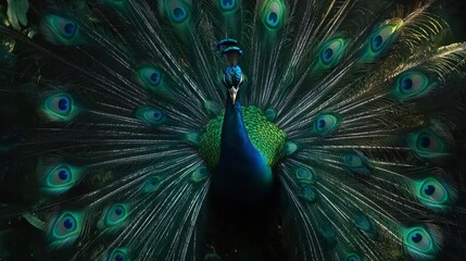 Obraz premium Vibrant Peacock with Colorful Feather Display