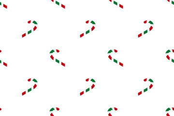 Christmas isolated holiday seamless pattern candy cane Winter december mood vintage design Sweet wallpaper Wrapping paper fabric textile Xmas background print Caramel stick Sweet lollipop red green