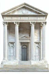 Obraz premium Ancient marble building with pillars and steps.