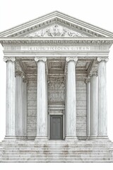 Obraz premium Ancient Roman-style temple with pillars.